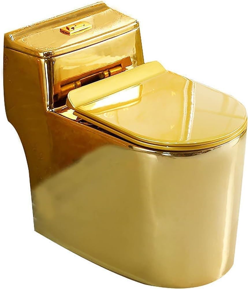 Golden Super Toilet One Piece Dual Flush Mute Toile Home Hotel Bathroom Siphonic Creative Toilet