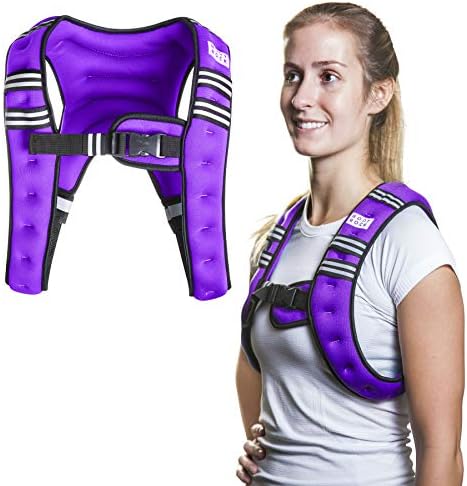 SWEATFLIX Weighted Body Vest for Men & Women: BodyRock Weight Vests for Training, Running, Crossfit or Walking - Fitness Gear &  Workout Equipment - Purple 12 lb Vest