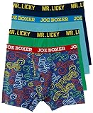 Joe Boxer Mens Boxer Briefs 4-Pack – Group Chat Print and Solid Stretch Cotton Boxer Briefs for Men