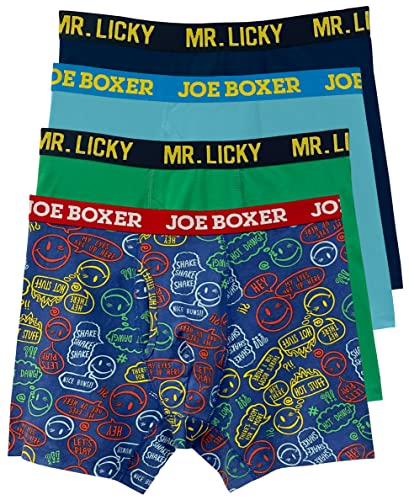 Joe Boxer Mens Boxer Briefs 4-Pack – Group Chat Print And Solid Stretch Cotton Boxer Briefs For Men Pack (Mint Green, Large) #TOP3