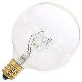 Satco S3821 120V Candelabra Base 15-Watt G16.5 Light Bulb, Clear, 1 x 1 x 3 inches – view 1