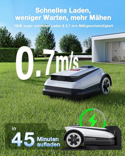 ECOVACS Goat A1600 RTK Mähroboter ohne Begrenzungskabel, 1600m², 330 mm Schnittbreite, LiDAR-unterstützte RTK+Vision Navigation, Rasenmäher Roboter, 100W Schnittleistung, 50%... – Bild 3