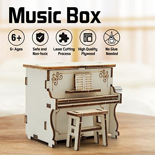 Ropipala 3D Wooden Puzzles Model Kits, Stem Projects Diy Hand Crank Piano Music Box Craft Building Toy, Brain Teaser Puzzles Science Kits For Adults Boys Girls Kids 6-8 8-12 #TOP2