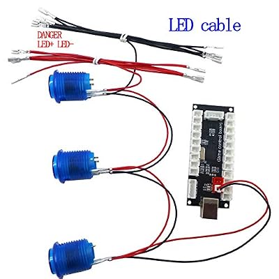 SJ@JX Arcade Game USB Encoder Zero Delay Arcade Button Joystick Controller for Retropie Raspberry MAME (red)