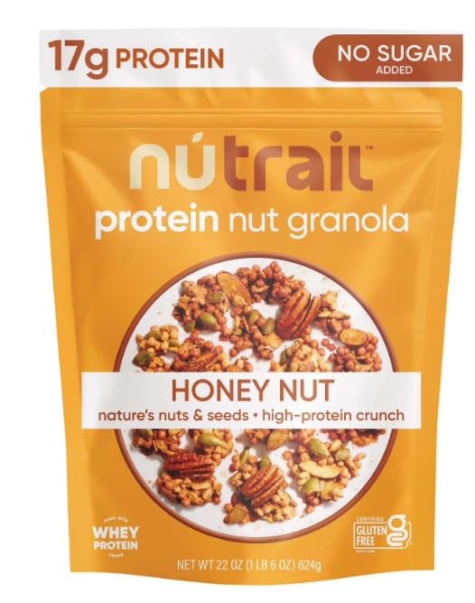 Nunu-Trail Honey Nut Protein nut Granola, No Sugar Added, 22 oz