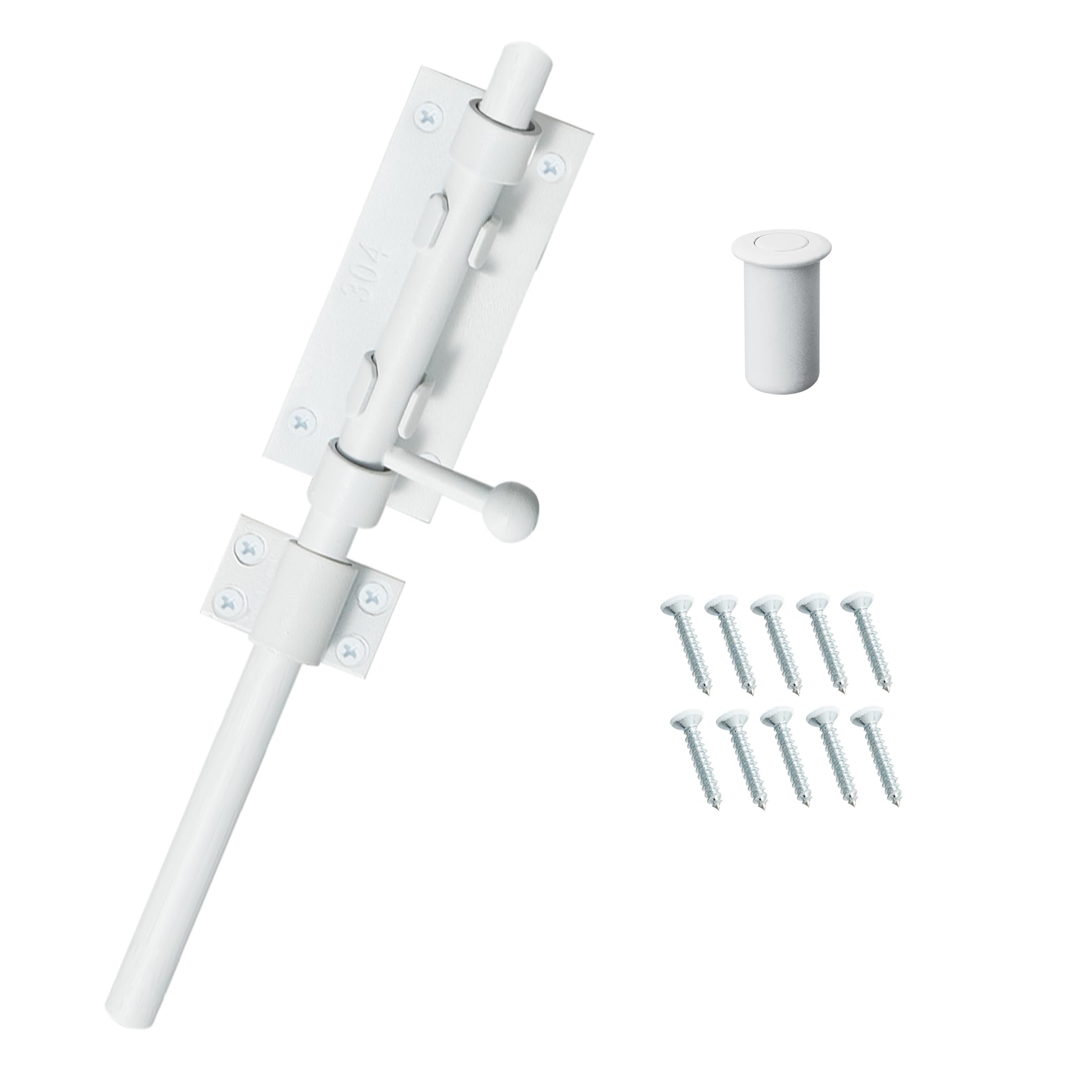 Boulon de canne blanc 24 cm pour sécuriser une clôture extérieure
