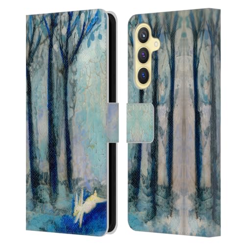Funda de cuero tipo libro para móvil Samsung Galaxy S23 FE 5G con motivo de conejo