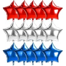 Red White and Blue Star Balloons 15pcs 18Inch 4th of July Balloons Fourth of July Patriotic Balloon Metallic Star Shape Foil Balloon for 4th of July Memorial Day Patriotic Independence Day Party Decor