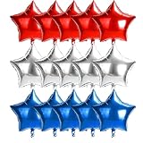 Red White And Blue Star Balloons 15Pcs 18Inch 4Th Of July Balloons Fourth Of July Patriotic Balloon Metallic Star Shape Foil Balloon For 4Th Of July Memorial Day Patriotic Independence Day Party Decor