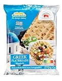 Mestemacher Greek Flatbread klassisch, vegan, Weizenfladenbrot zum Aufbacken, im Steinofen vorgebacken, ideal zur Grillsaison zum Belegen oder Dippen, 270 g