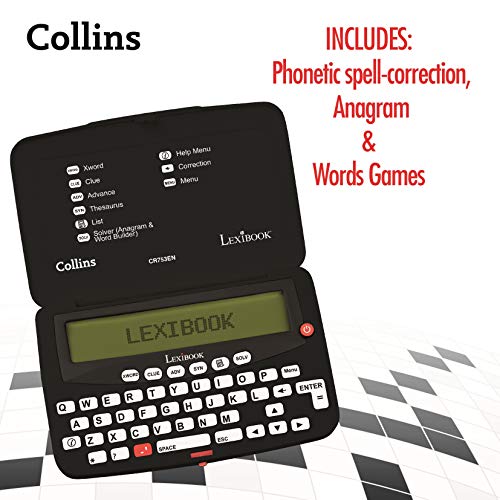 LEXiBOOK - Collins Bradford, Electronic Crossword Solver, Bradford, Phonetic Spell-Correction, Words Games, Electronic, with Battery, Black/White, CR753EN - Thumbnail 3