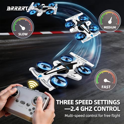 Image of BRRRRT Remote Control Airplane，360 Flip and with Drift Tires, Land and air Capable RC Airplane