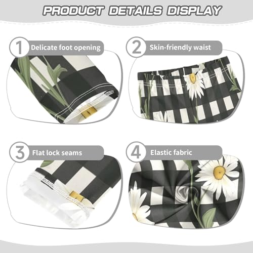 Bolaz Toddler Girls Leggings Printed Yoga Pants Leggings Grid Flower for Kids3