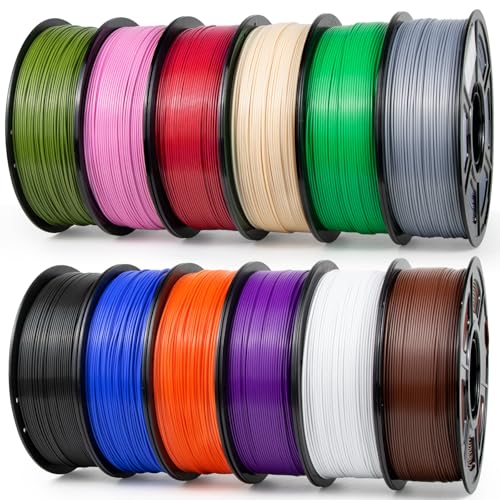 Image of iSANMATE ASA Filament 1.75mm 12KG, UV & Weather Resistant 3D Printer Filament Perfect for Outdoor Functional Parts, Dimensional Accuracy + /- 0.02mm, 1kgX12 Spool