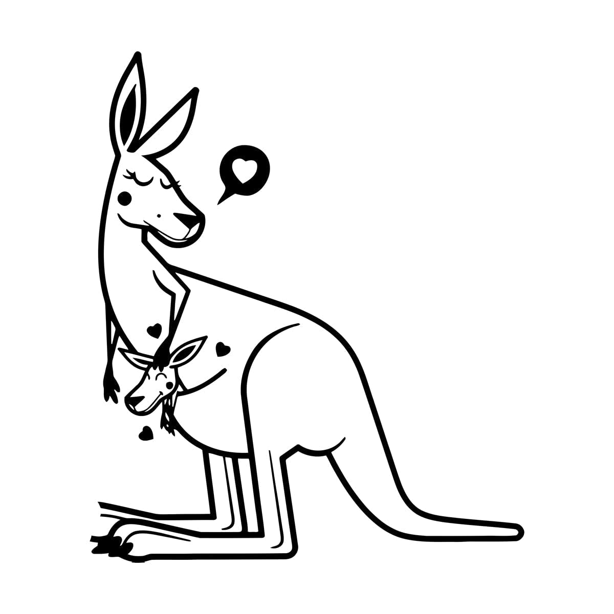 Cartoon Australia Kangaroo Wall Sticker Playroom Kids Room Jungle Zoo Safari Animal Wall Decal Bedroom Vinyl Home Small - 51x56cm โ image 1