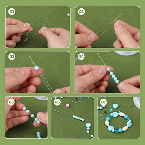Beading Needles Set 70 Pcs Long Straight Beading Needles Seed Beads Needles With 5 Size Opening Beading Needles Collapsible Beading Needles And Storage Iron Box For Bracelets Making #TOP3