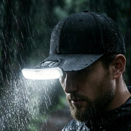 Gorra LED de béisbol contra la oscuridad linterna frontal recargable para camping 3