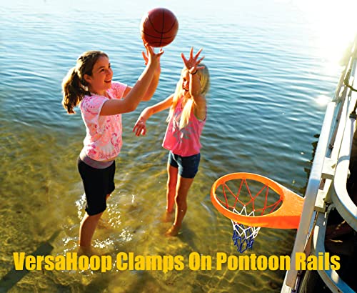 XL Mini Basketball Hoop Set CLAMP ON Poles for Trampoline, Boat, Pontoon, Bunk Bed, Pop Up Tent for Tailgating or Beach
