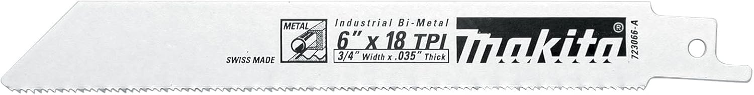Makita 723079-A-5 6-Inch Prog. Metal Cutting Recip Blade, 5-Pack
