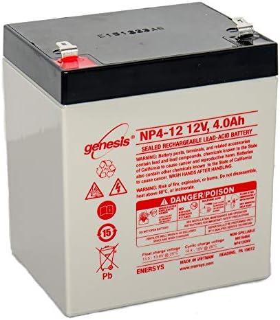 EnerSys Genesis NP4-12 - 12 Volt/4 Amp Hour Sealed Lead Acid Battery with 0.187 Fast-on Connector