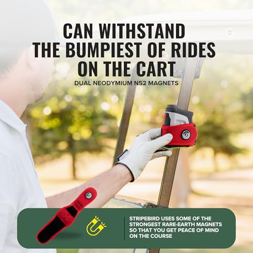image for Stripebird - 2.0 Slim Golf Magnetic Rangefinder Strap (Red - Form Fitt