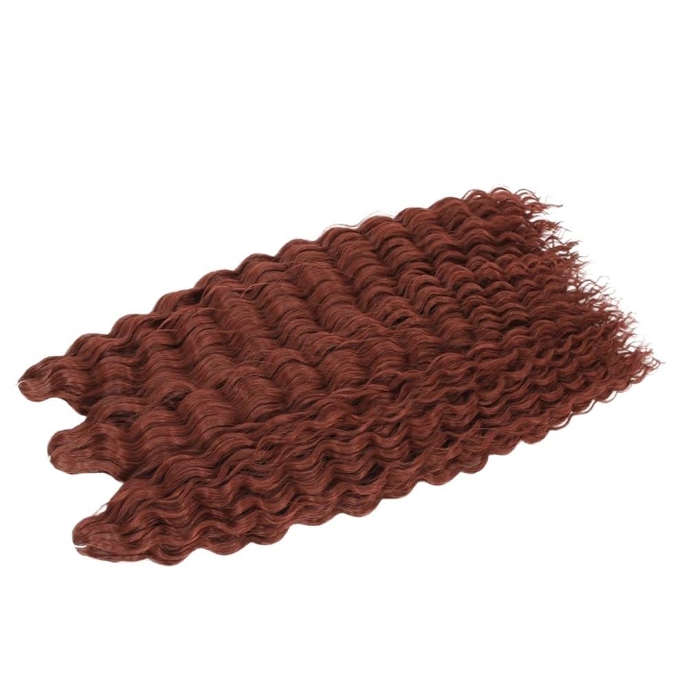 Zestaw 3 długich kręconych peruk, szydełkowe falowane włosy dla czarnych kobiet, głębokie warkocze do warkoczyków boho (360,30 cala-75 cm)