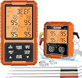 Wireless Meat Thermometer, Guichon Digital Meat Thermometer, 4 Probes Food Thermometer for BBQ, Grill, Oven, Smoker, Grill Thermometer with 500FT Remote Range