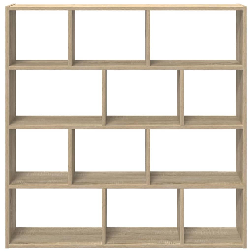 vidaXL Würfelregal 12 Fächer Sonoma-Eiche Holzwerkstoff, Regal, Wandregal, Würfelregal Wandmontage, schwebendes Würfelregal, Würfel Wandregal