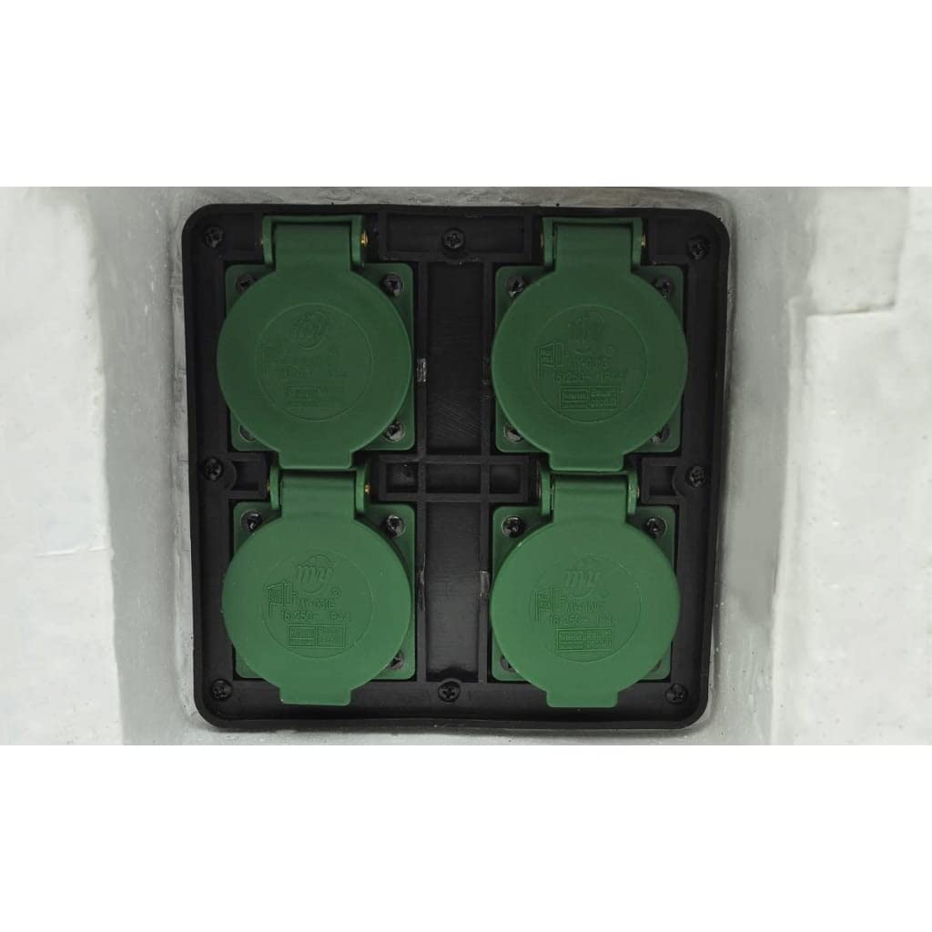 Generico Presa Elettrica da Esterno 4 Spine Impermeabile Resina Bianca,Articoli di ferramenta,Forniture elettriche,Prese elettriche-40589