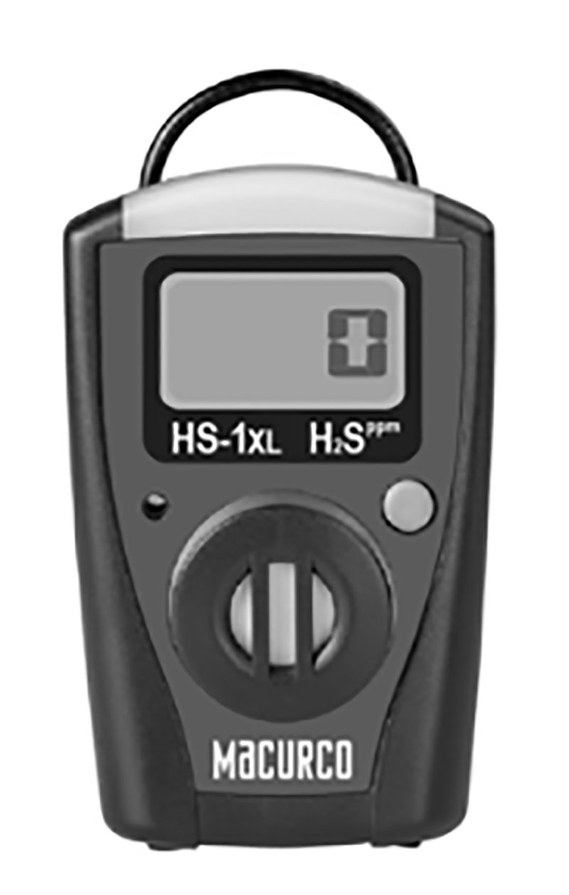 Macurco HS-1XL Hydrogen Sulfide H2S Single-Gas Monitor with Stel, TWA, Replaceable Battery and Sensor