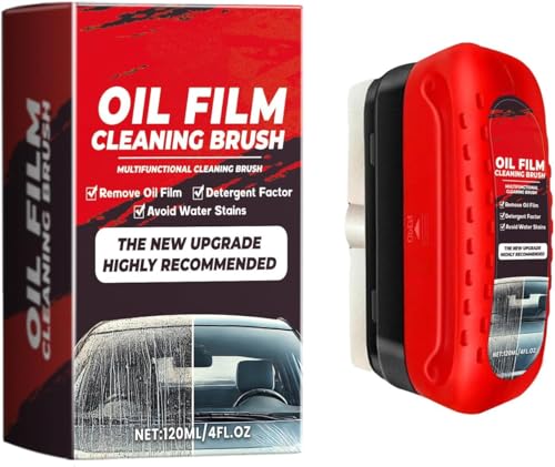 Image of Plastic Oil Film Cleaning Brush,Glass Cleaning Tool with Hydrophobic Coating for Windshield,Improves Clarity and Visibility,Ideal for Removing Oil Film,Dirt,and Grime,15 cm,Multicolor