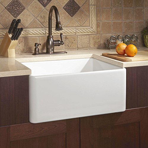 Signature Hardware 393676 Reinhard 24" Farmhouse Single Basin Fireclay Kitchen Sink #TOP10