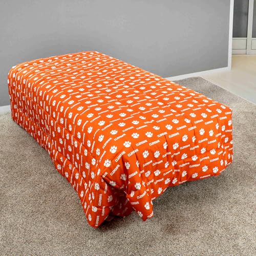 Image of College Covers Everything Comfy Clemson Tigers Reversible Big Logo Soft and Colorful Comforter, Twin