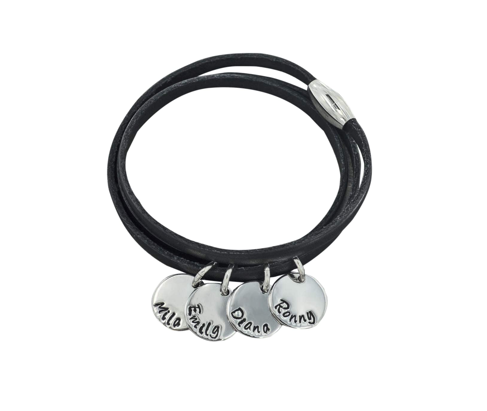 Wickelarmband mit Wunschtext, Wunschgravur, Anhänger mit Gravur, Namensarmband