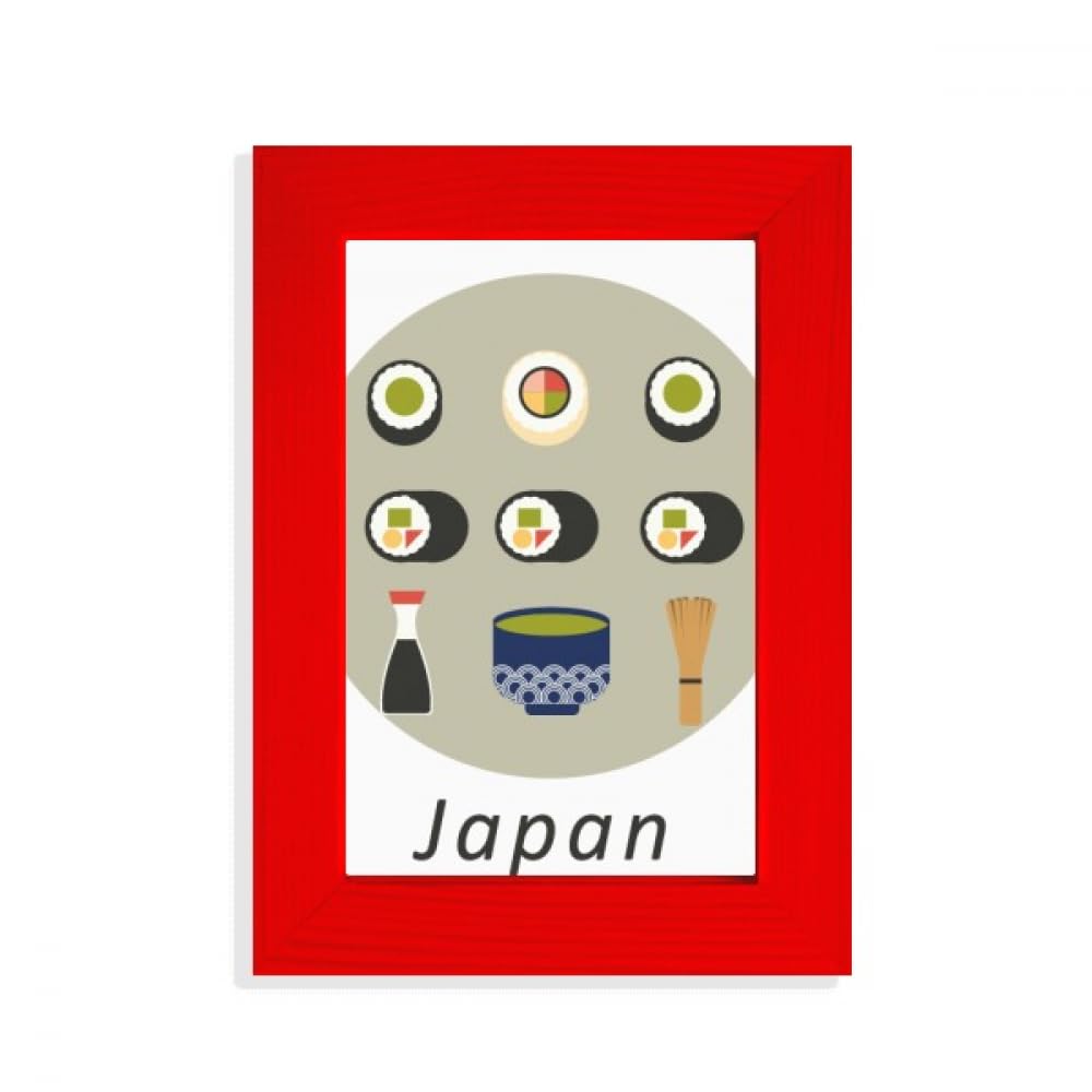 Cadre photo sushi de style traditionnel japonais rouge pour salon