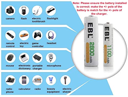 Ebl Aa Rechargeable Batteries 2800Mah Ready2Charge Quality Aa Batteries - 16 Counts #TOP6