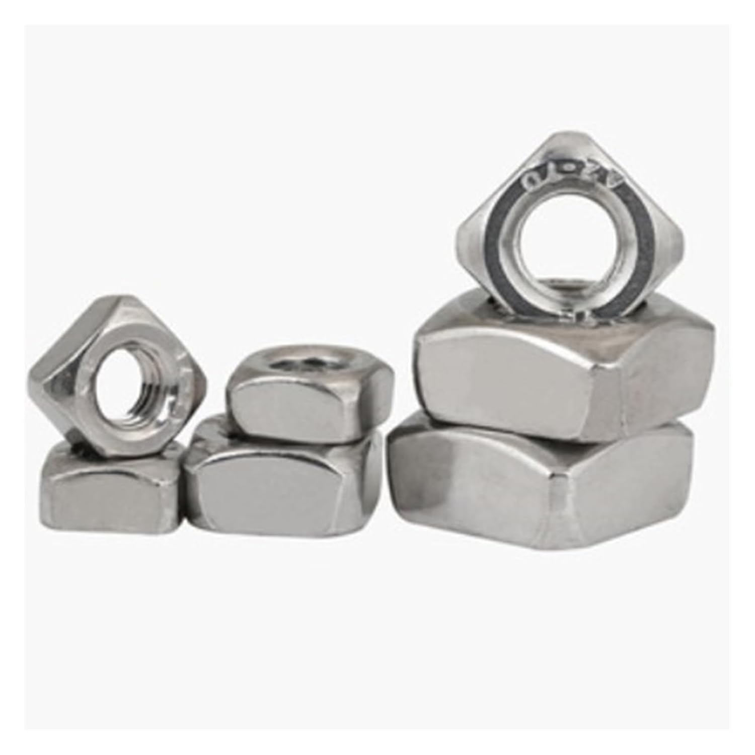 2-50Pcs DIN557 M3 M4 M5 M6 M8 M10 M12 304 Stainless Steel Square Nuts(M8 10PCS)