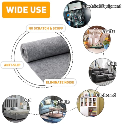 Halero 78"x40" Light Gray Underfelt Carpet for Speaker, Sub Box Carpet, Auto, RV, Boat, Marine, Truck, Car Trunk Felt Fabric Material