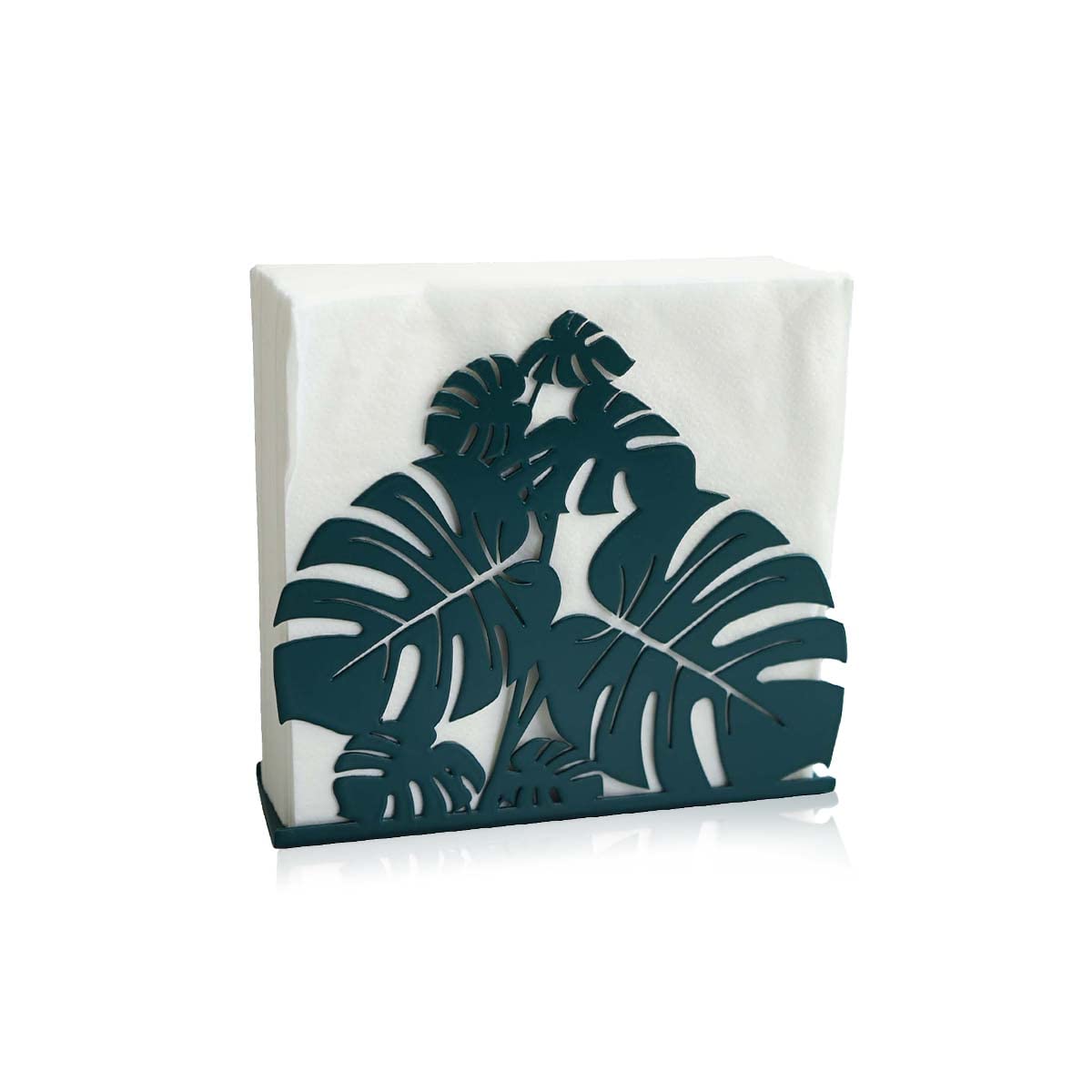 Heavy Metal Modern Green Leaves Tabletop Napkin Holder/Freestanding Tissue Dispenser, for Kitchen Countertops, Dining Table, Indoor & Outdoor…