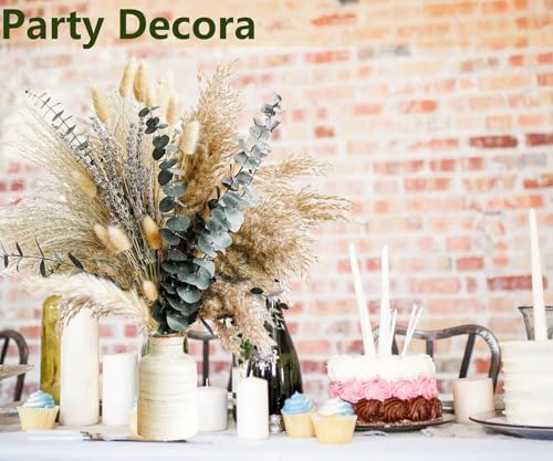 Image of Qlect Dried Flower Bouquet Set for Home Decor | Pampas Grass, Bunny Tail, Lavender & Eucalyptus Mix, Boho Aesthetic Vase Decoration, Natural Dried Flowers Gift Set