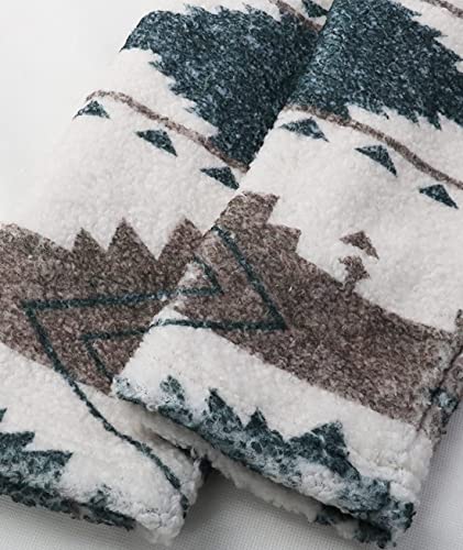 chouyatou Men's Tribal Aztec Printed 1/4 Zip Fuzzy Sherpa Pullover Sweatshirt Hoodie4