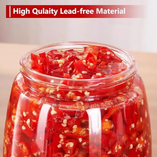 Miniatura 4 de Videtol 4 Unidades De Cristal De Fermentación De 1,4 L Con Válvula De Ventilación, Recipiente Transparente Para Kimchi, Recipiente Para Kéfir, Chucrut Y Kimchi