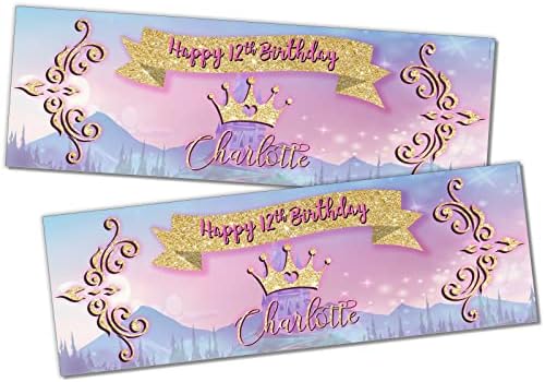 1 x 6FT Large Banner | Happy Birthday Personalised Birthday Banners | 21st 50th 60th 40th 16th 70th 30th 80 18th | Birthday Decorations Birthday Banners | Black Gold Print