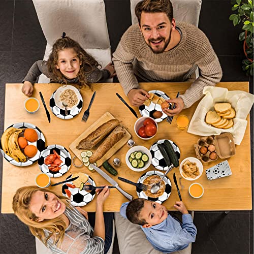 Soccer Party Supplies Serve 24 Guests Soccer Birthday Party Tableware Set Include Soccer Paper Plates Napkins Cups Knives Forks Soccer Dinnerware For Soccer Party Favors Soccer Theme Party Decorations #TOP3
