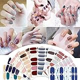 16 Sheets Nail Polish Strips Stickers Nail Art Decal Nail Wraps Pure Color Nails Strips Self Adhesiv