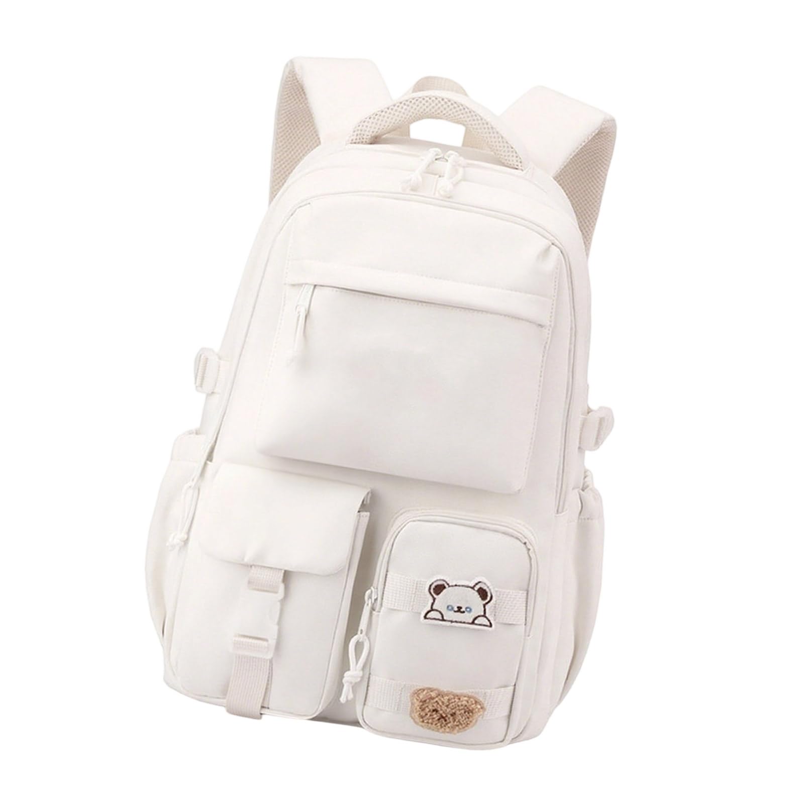Mochila de estudiante impermeable con múltiples bolsillos y nailon resistente 8