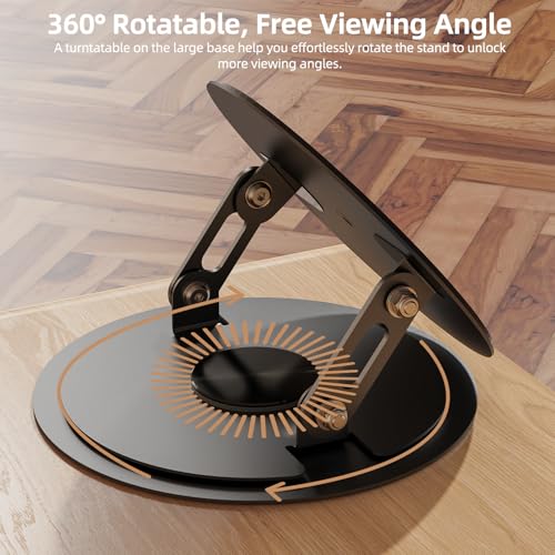 Bettdow Projektorständer Aus Karbonstahl, Mit 6,35 mm Schraube, 360° Drehbare Basis, Verstellbarer Projektor Halterung mit Einfacher Einrichtung, Geeignet Für Die Meisten Beamer, Schwarz