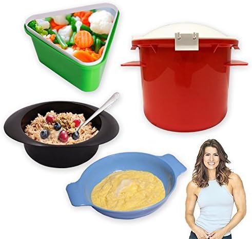 Rapid Brands 4-Piece Rapid Microwave Cookware Set for Healthy & Quick Cooking | Perfect for Dorm, Small Kitchen, or Office | Dishwasher-Safe, Microwaveable, & BPA-Free
