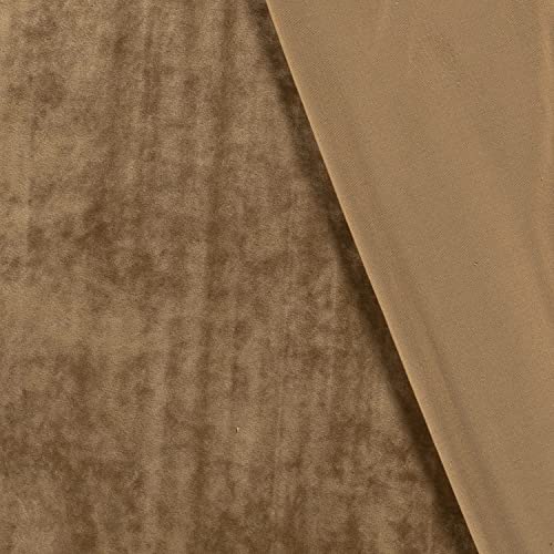 Tissu de velours extensible châtaigne 10m x 150cm pour couture ameublement rideau