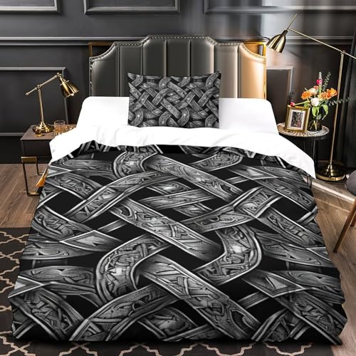 Sets de housses de couettes 3 pièces microfibre douce 135x200 - 4